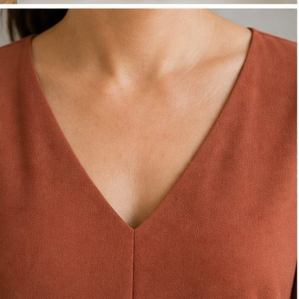 Rust V Neck Top - Picture 4 of 6